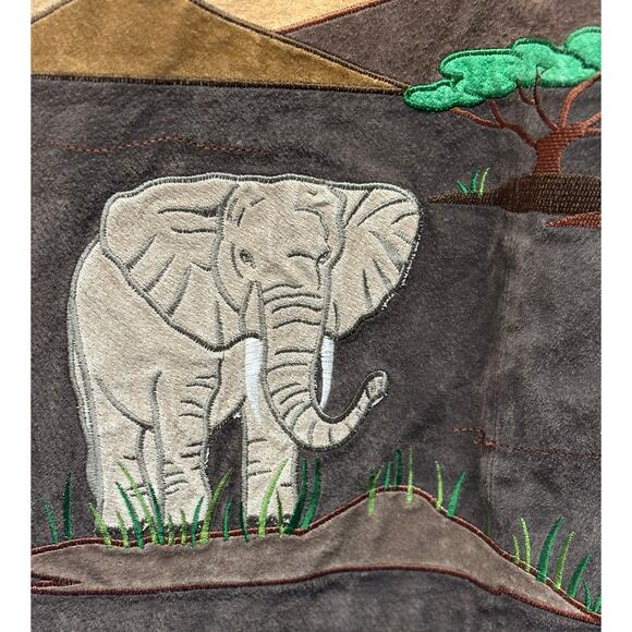 The Quacker Factory Safari Suede Leather Coat Brown Lined Zip Women's Size S - Picture 10 of 10